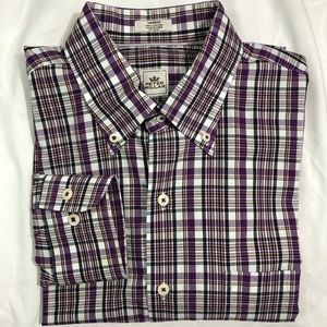 PETER MILLAR Midtown Plaid Purple Sports Shirt | M
